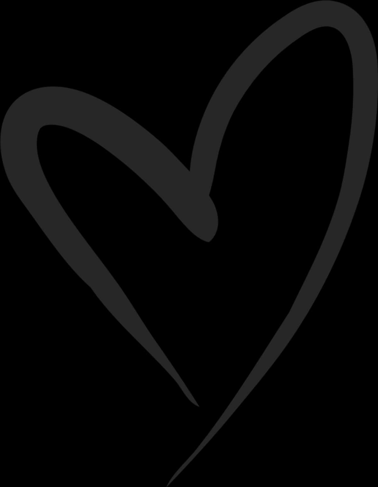 Abstract Black Heart Outline PNG