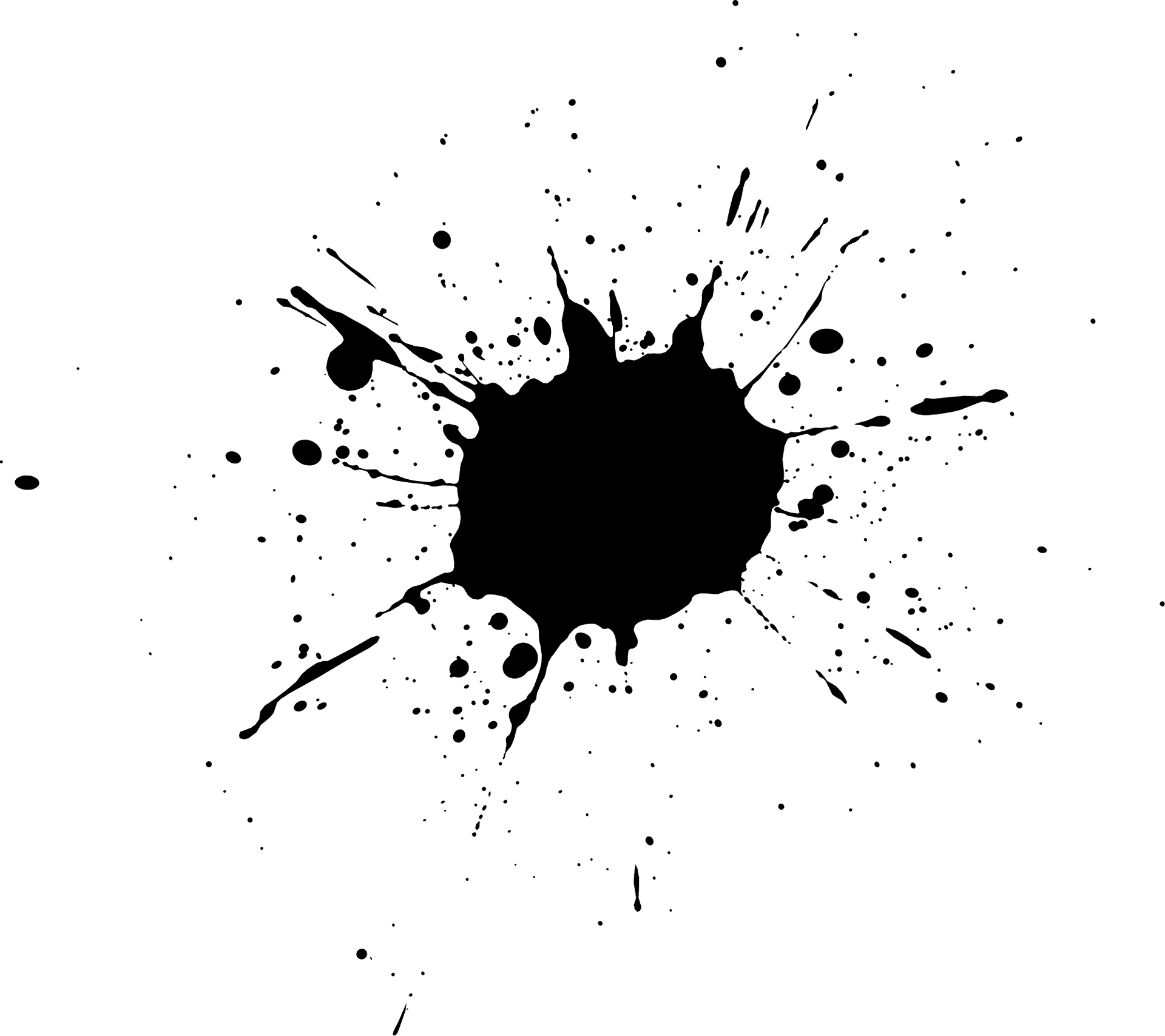 Abstract Black Ink Splatter PNG