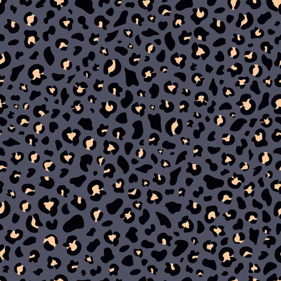 Abstract Black Leopard Print Pattern Wallpaper