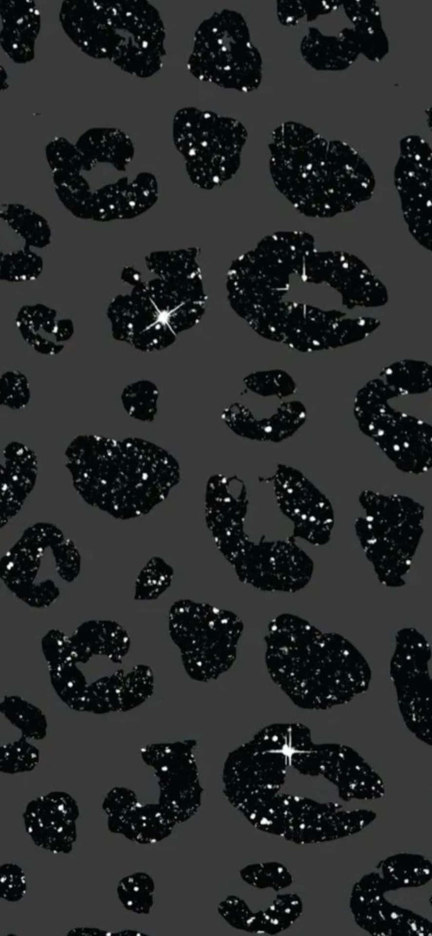 Abstract Black Leopard Spots Pattern Wallpaper