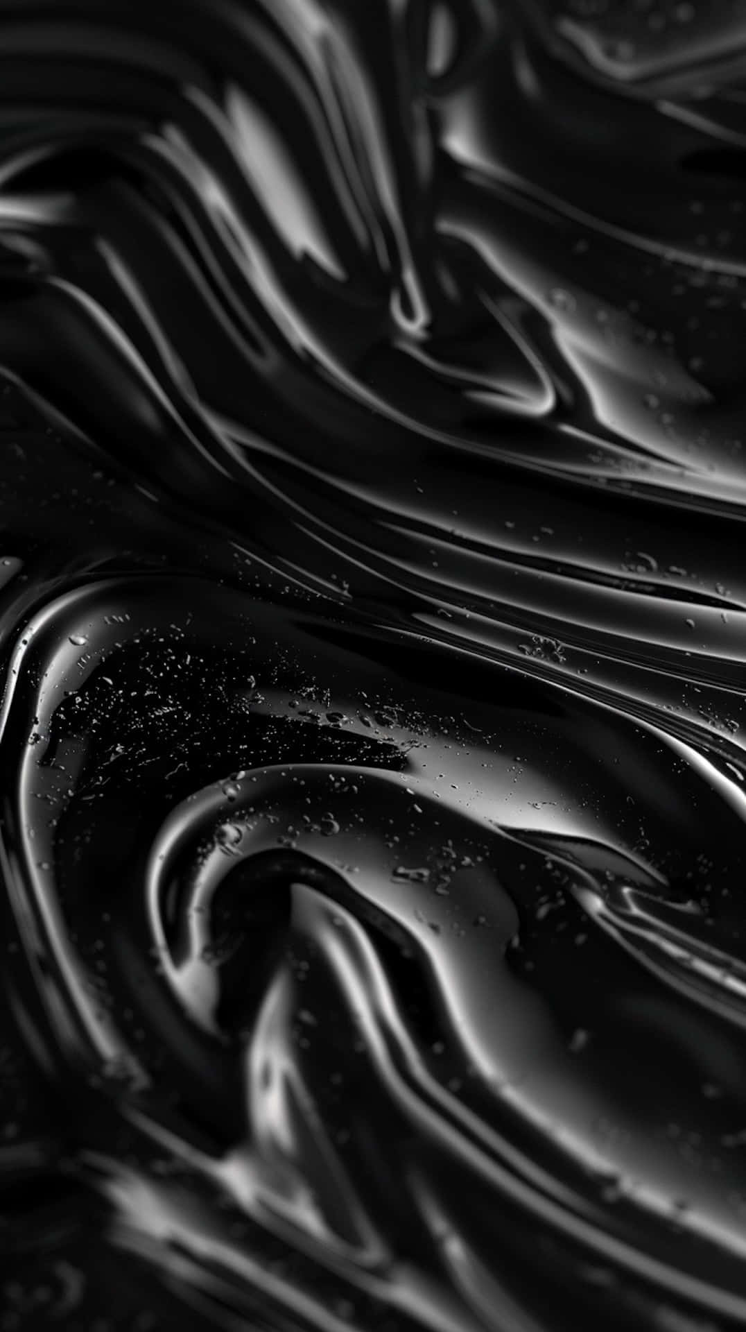 Abstract Black Liquid Texture Wallpaper