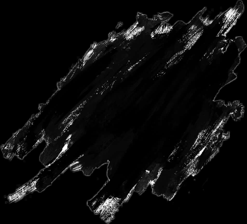 Abstract Black Paint Brush Stroke Texture PNG