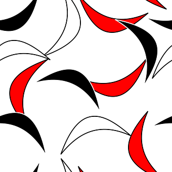 Abstract Black Red Curves Pattern PNG