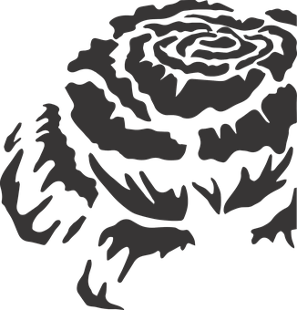 Abstract Black Rose Silhouette PNG