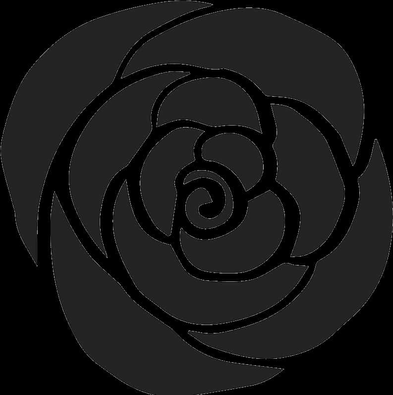 Abstract Black Rose Silhouette PNG