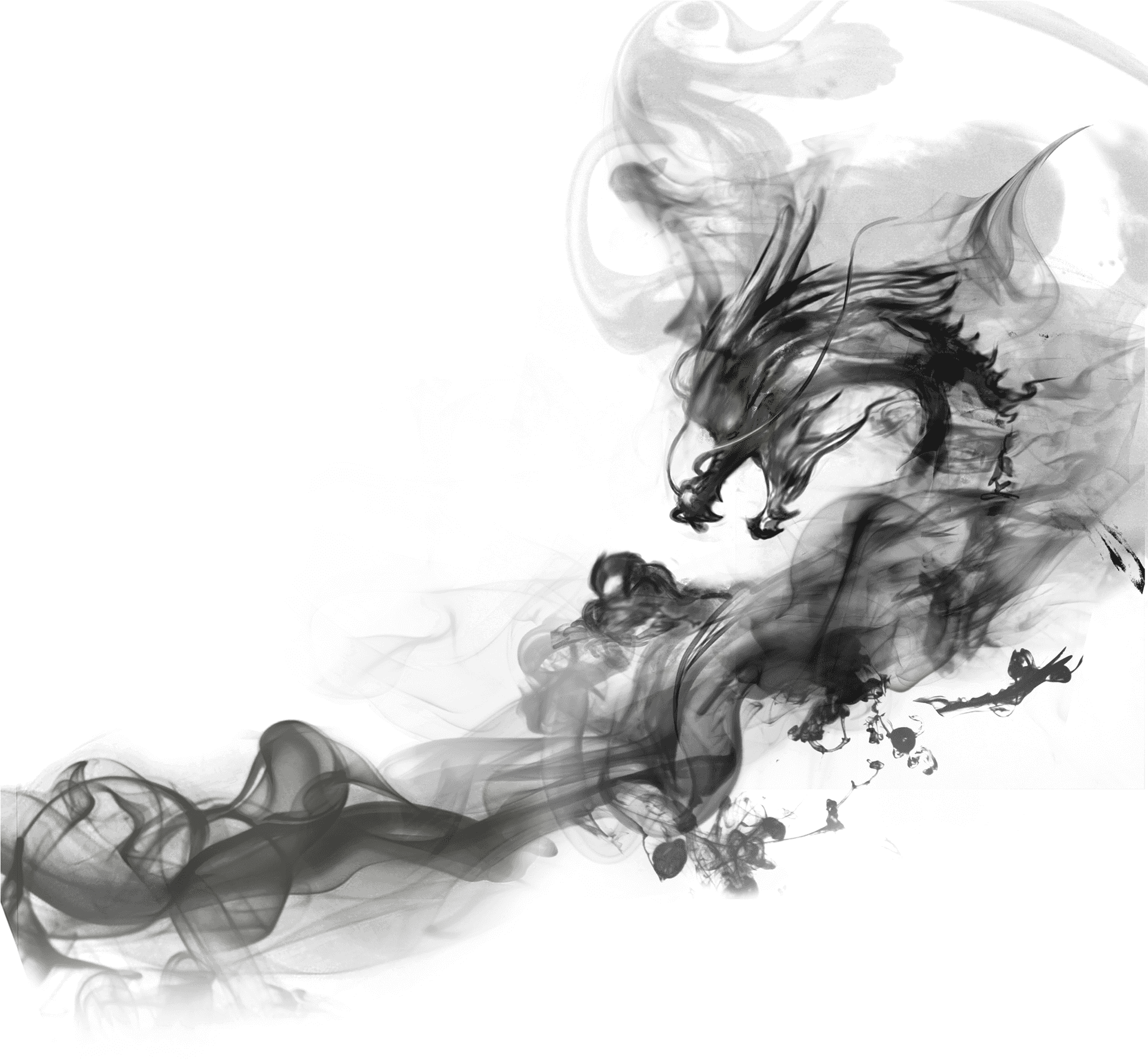 Abstract Black Smoke Art PNG