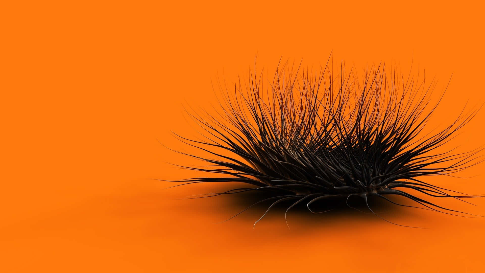 Abstract Black Spikeson Orange Background Wallpaper