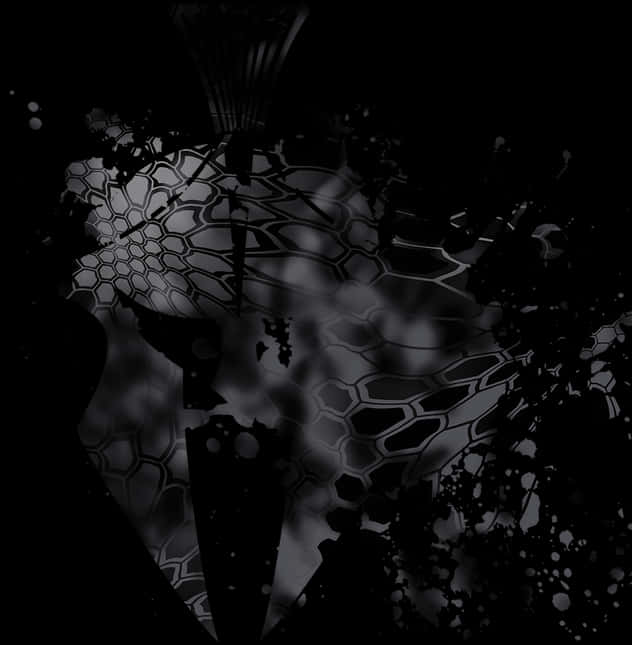 Abstract Black Splash Art PNG