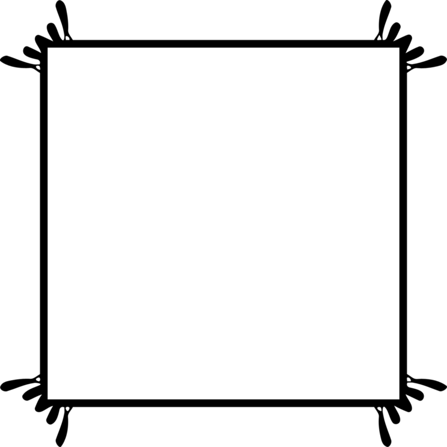Abstract Black Square Framewith Corner Details PNG