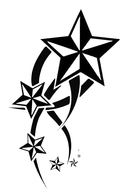 Abstract Black Star Tattoo Design PNG