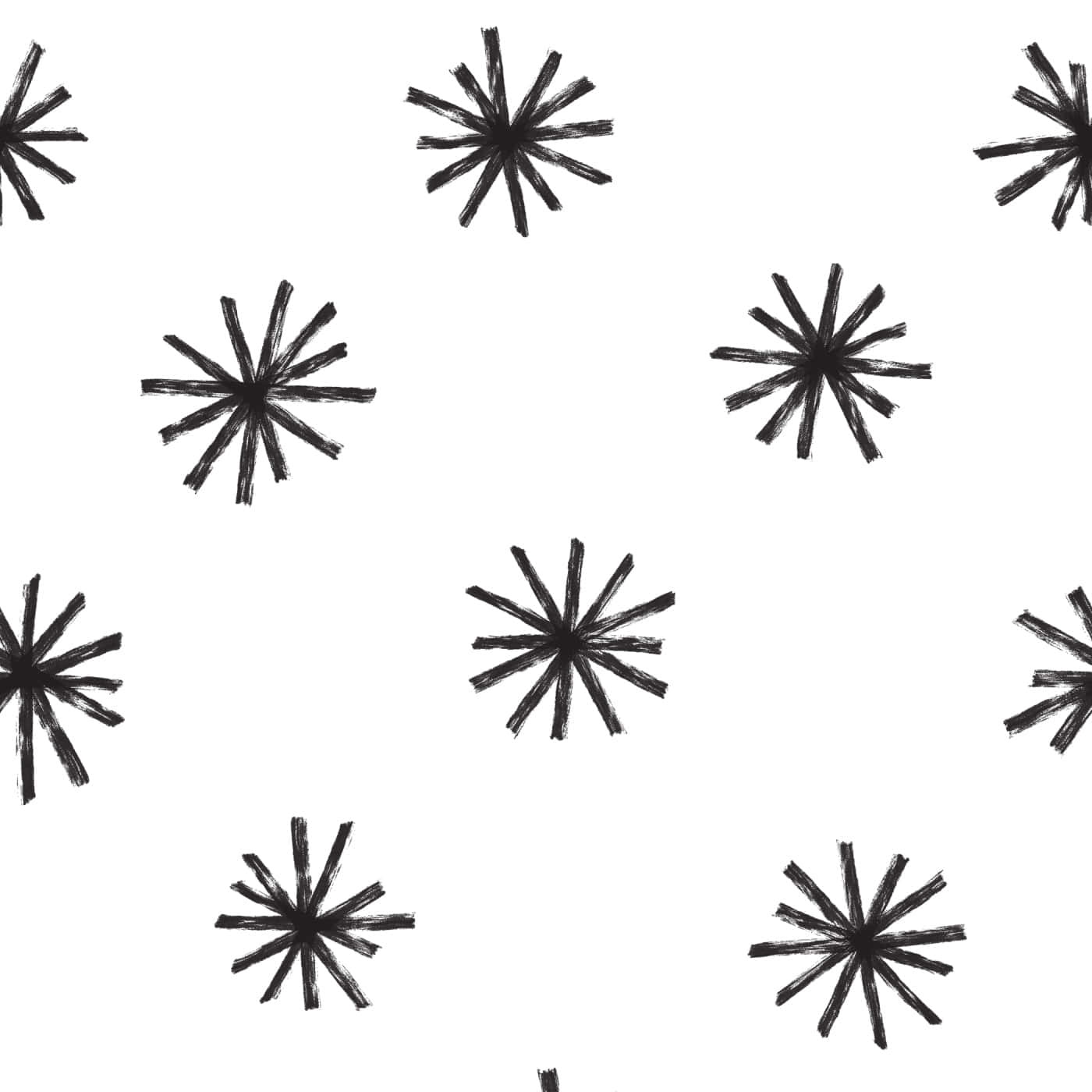 Abstract Black Starburst Pattern Wallpaper