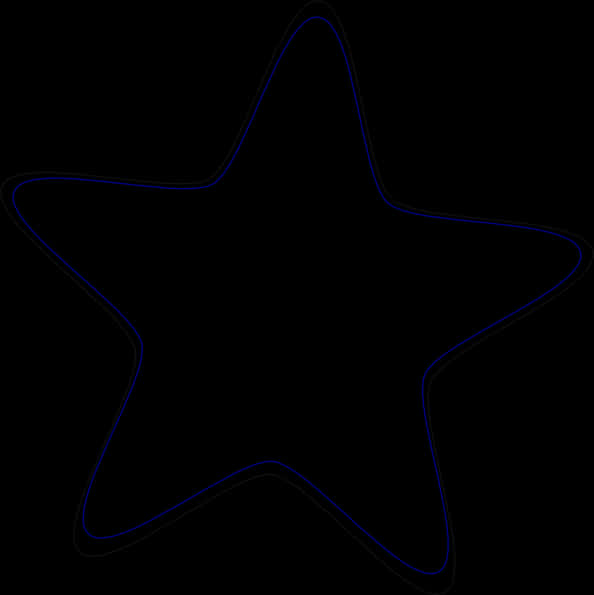 Abstract Black Starwith Blue Outline PNG