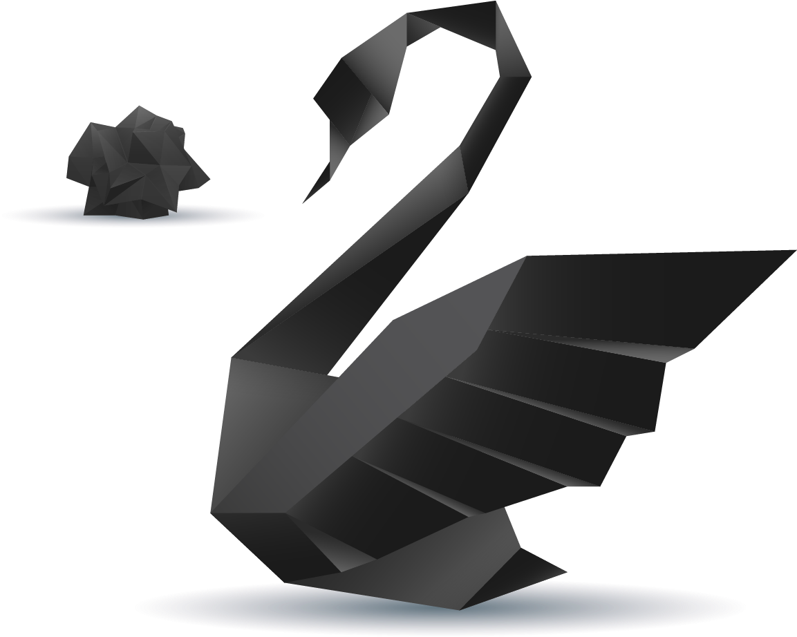 Abstract Black Swan Geometric Art PNG