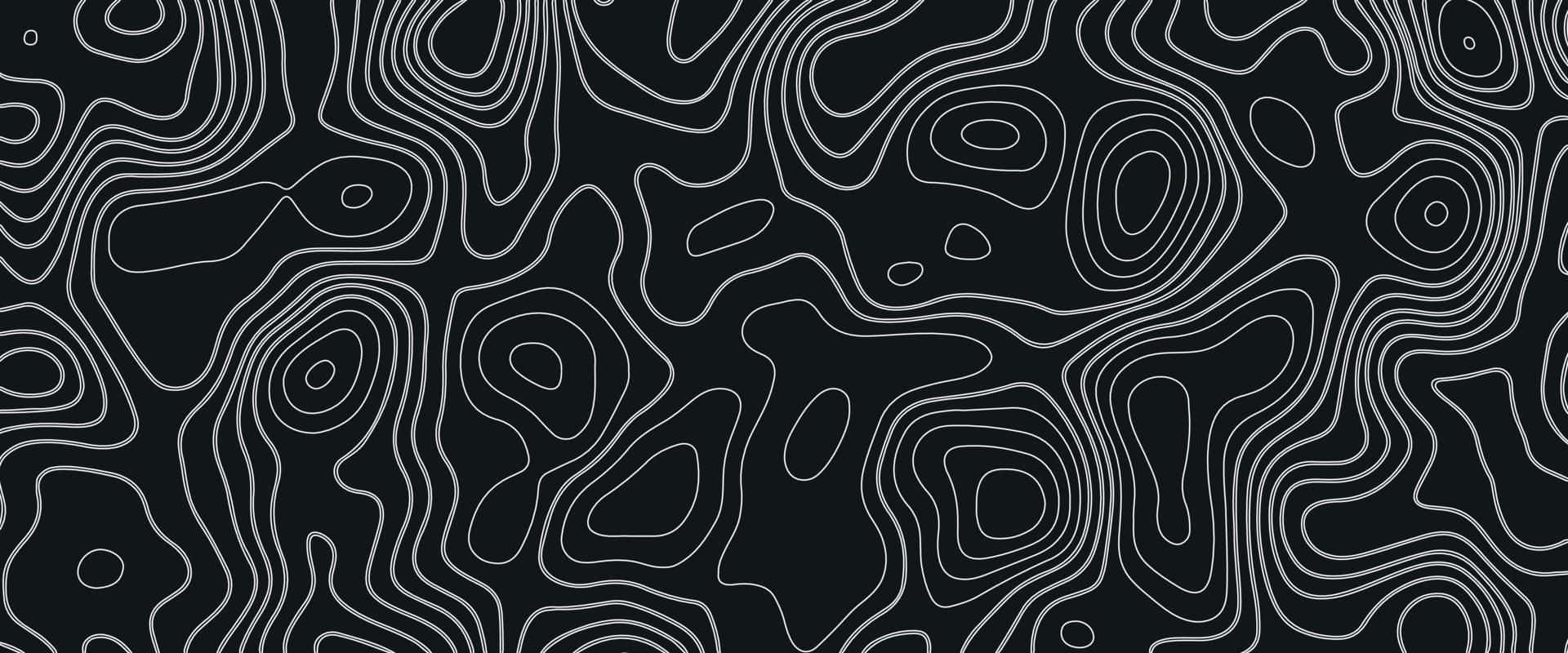 Abstract Black Topographic Design Wallpaper