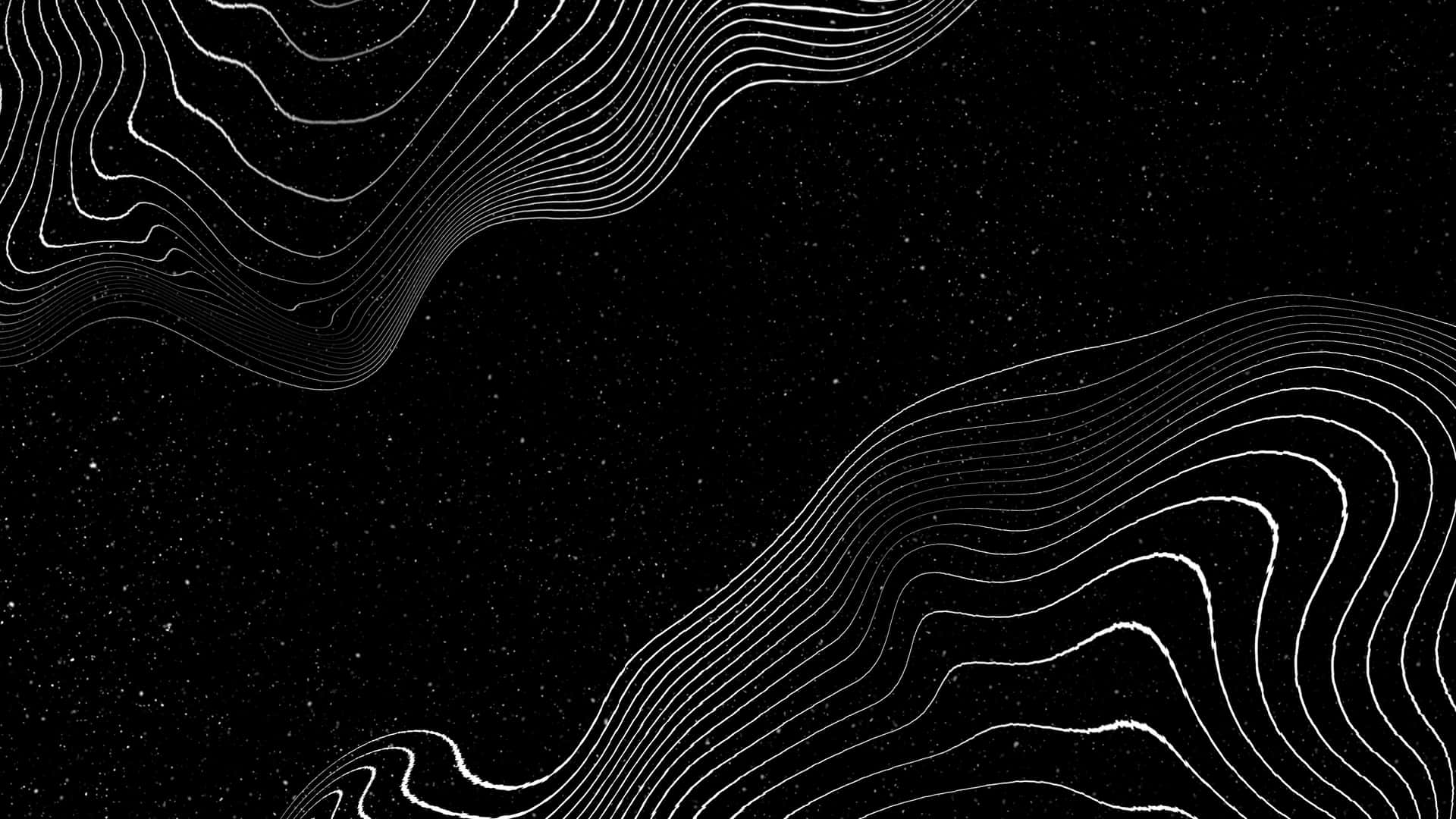 Abstract Black Topographic Lines Wallpaper