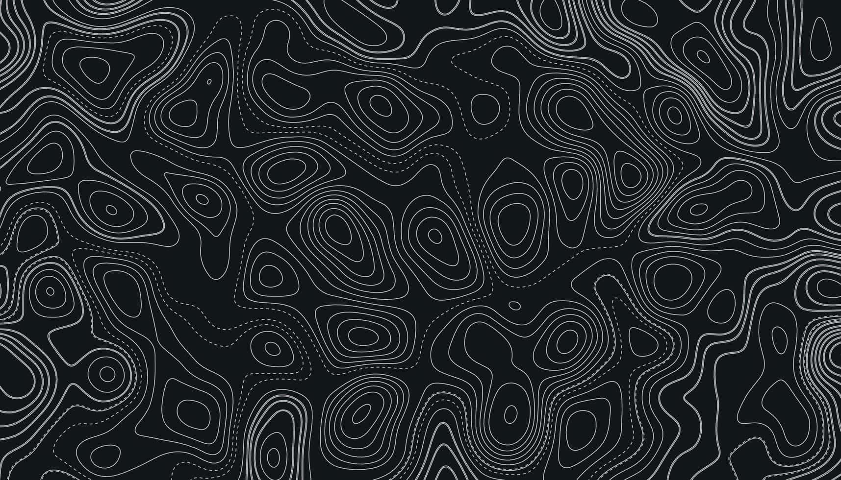 Abstract Black Topographic Map Wallpaper