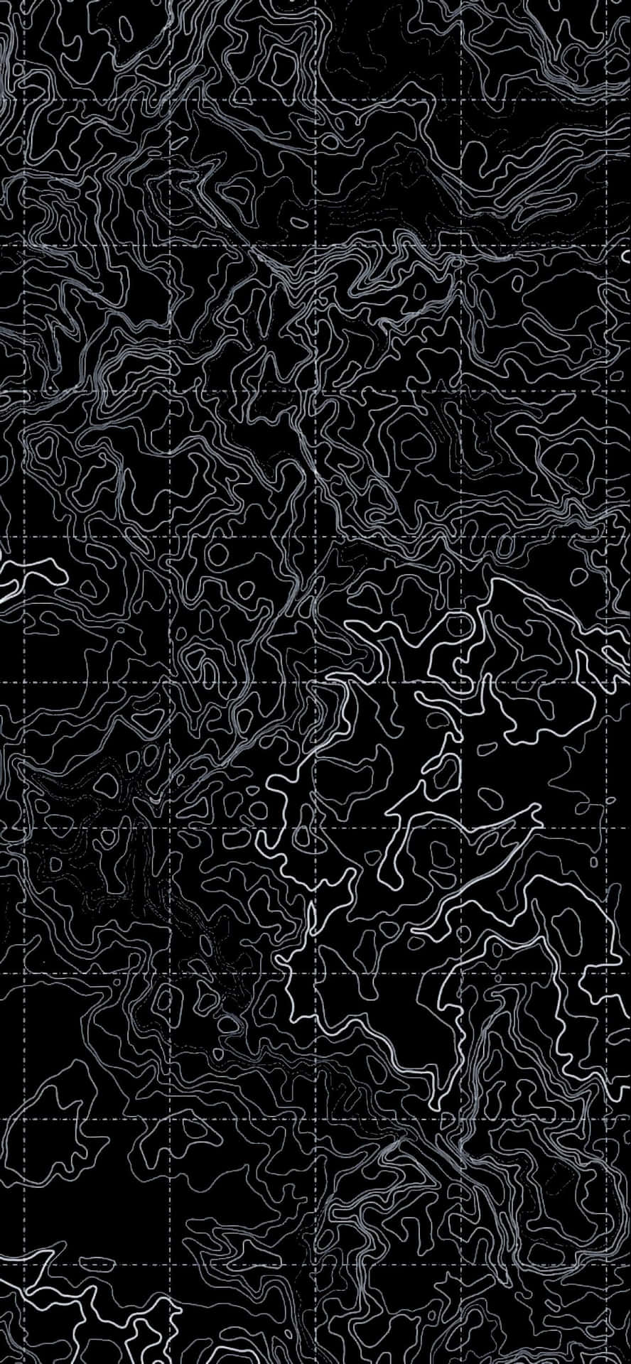 Abstract Black Topographic Map Pattern Wallpaper