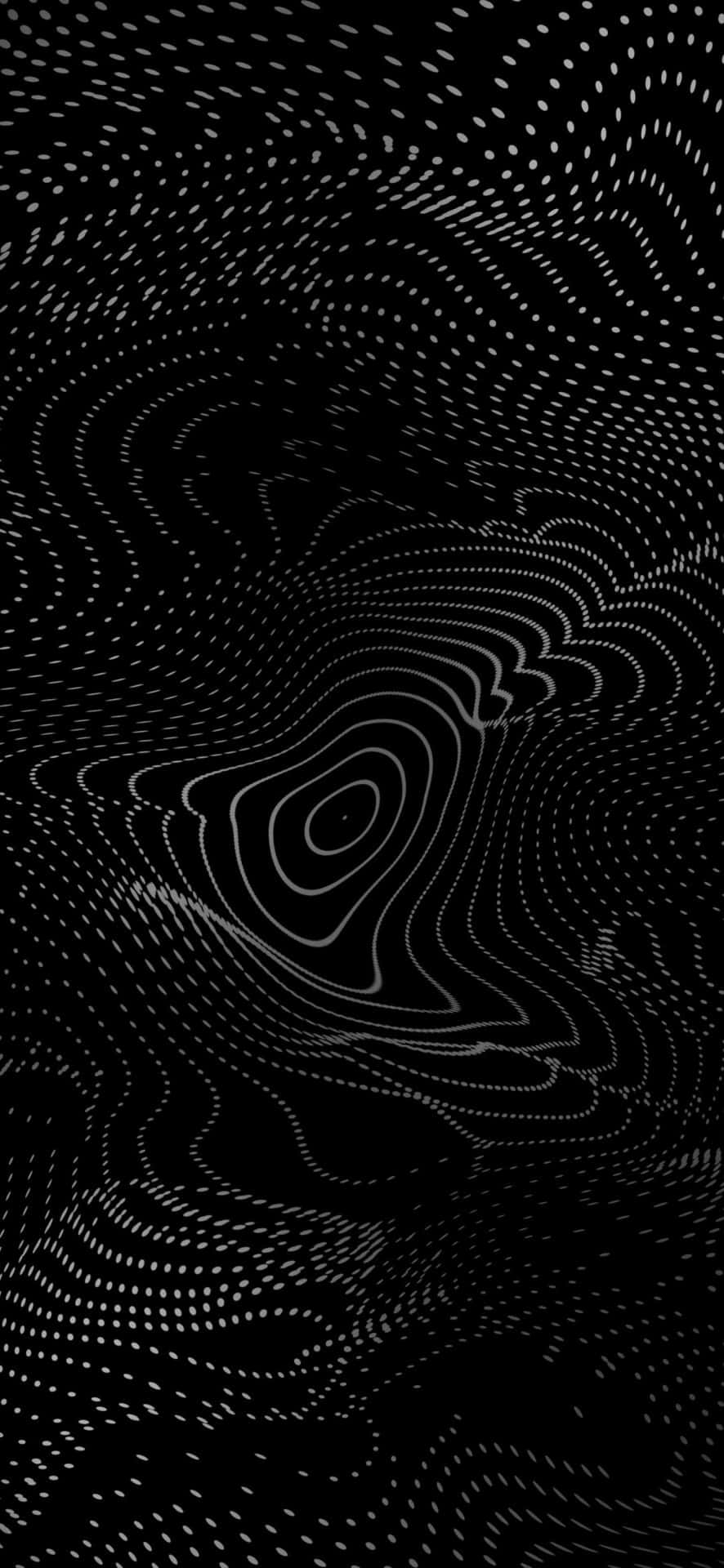 Abstract Black Topographic Waves Wallpaper