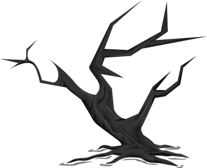 Abstract Black Tree Silhouette PNG