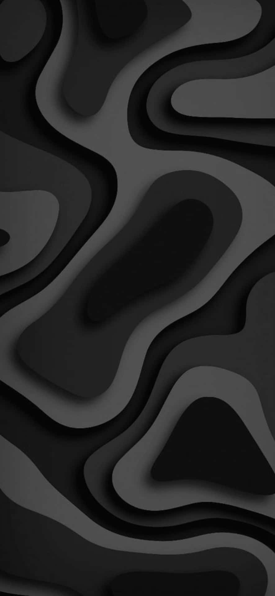 Abstract Black Waves Pattern Wallpaper