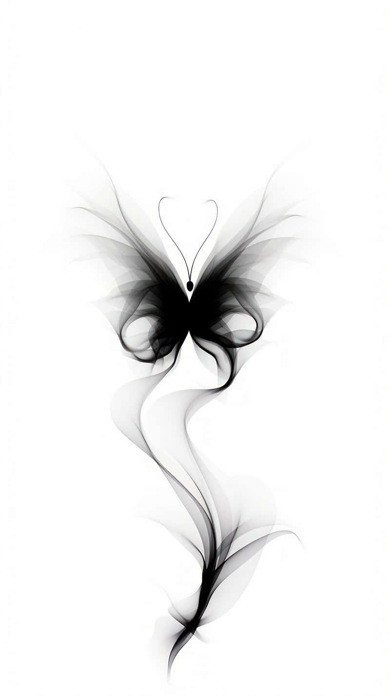 Abstract_ Black_ White_ Butterfly_ Art Wallpaper