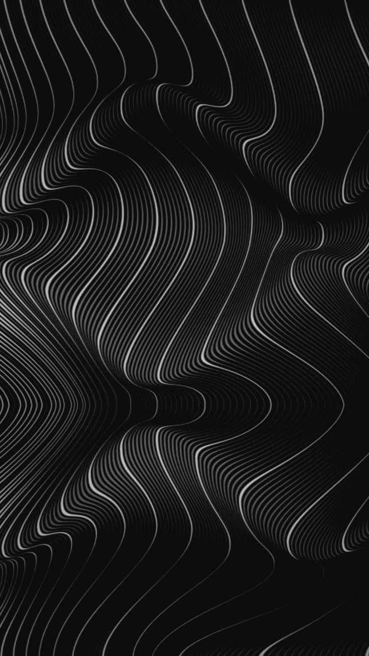 Abstract Black White Wavy Lines Wallpaper