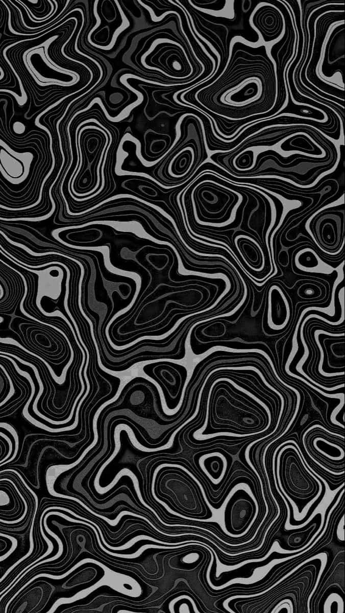 Abstract Blackand White Topographic Pattern Wallpaper