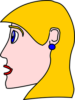 Abstract Blonde Profile Illustration PNG