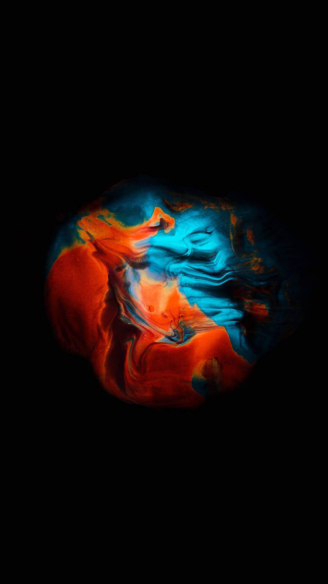 Abstraktesblau- Und Orange-oled-iphone Wallpaper