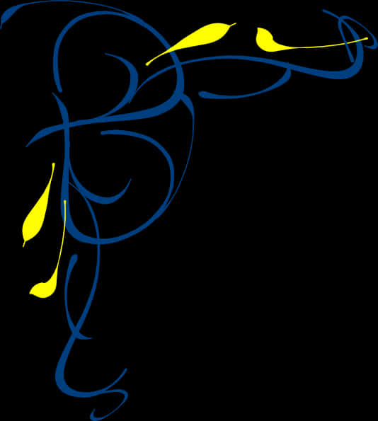 Abstract_ Blue_and_ Yellow_ Swirl_ Design PNG