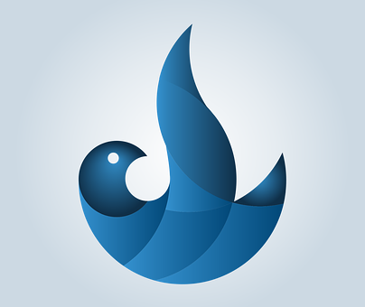 Abstract Blue Bird Graphic PNG