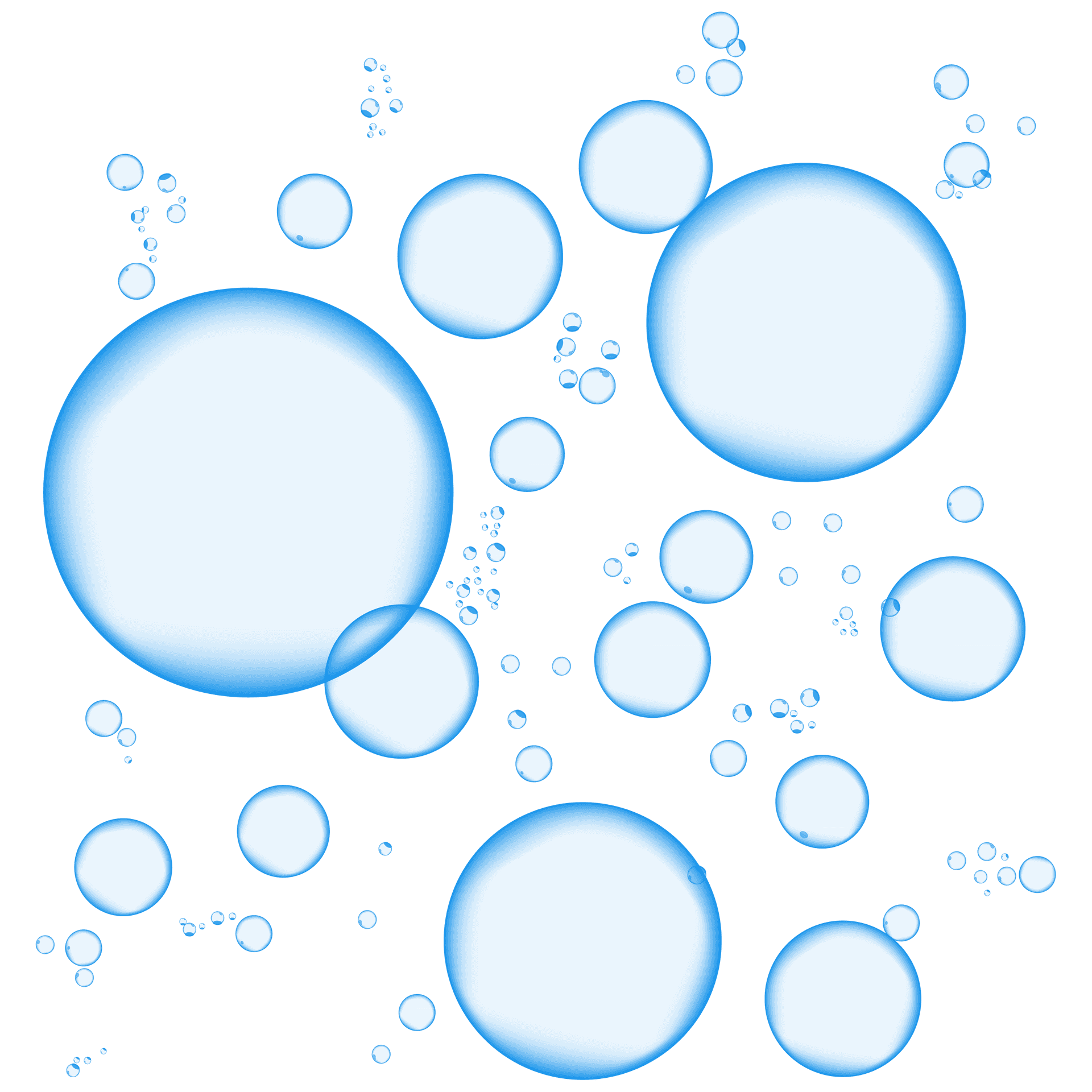 Abstract Blue Bubbles Background PNG