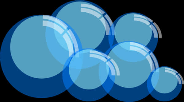 Abstract Blue Bubbles Vector PNG