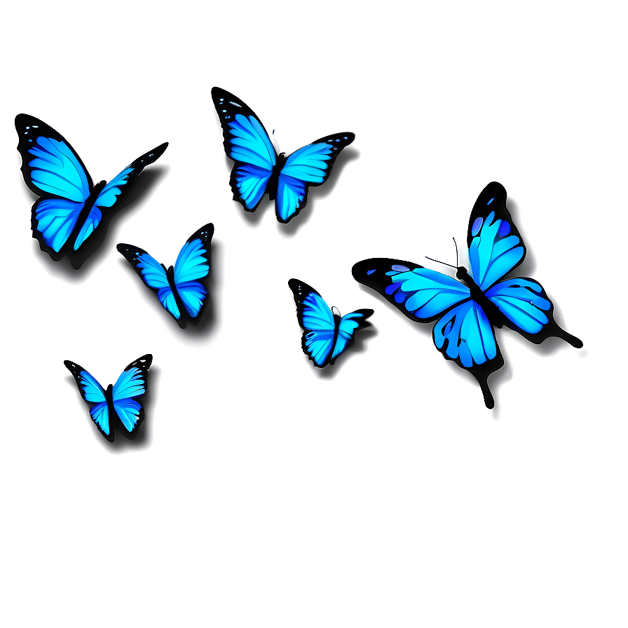 Abstract Blue Butterflies Png 55 PNG