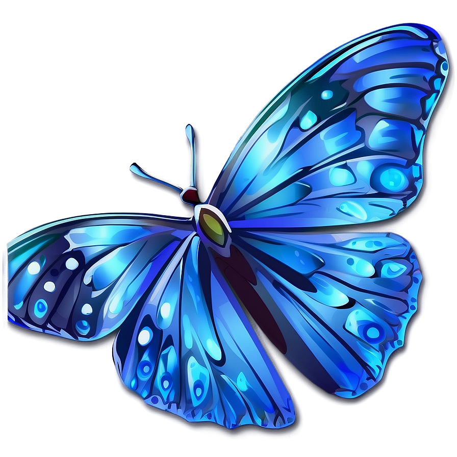 Abstract Blue Butterfly Artwork Png Awn58 PNG