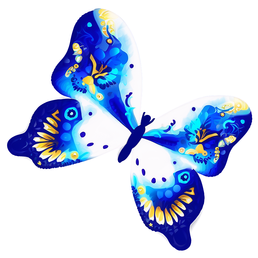 Download Abstract Blue Butterfly Artwork Png Kdy | Wallpapers.com