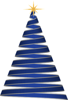 Abstract Blue Christmas Tree Graphic PNG