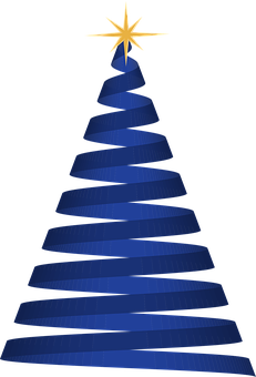 Abstract Blue Christmas Treewith Star PNG