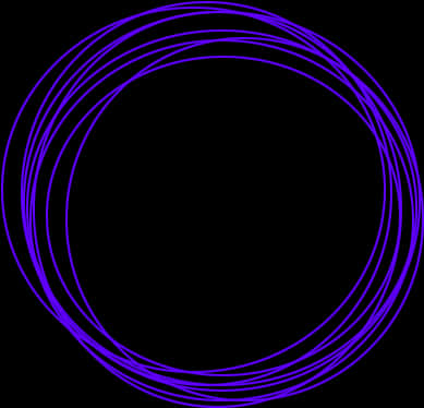 Abstract Blue Circleson Black Background PNG