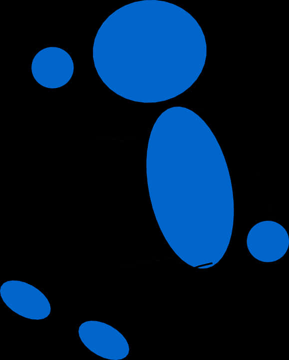 Abstract Blue Circleson Black Background PNG