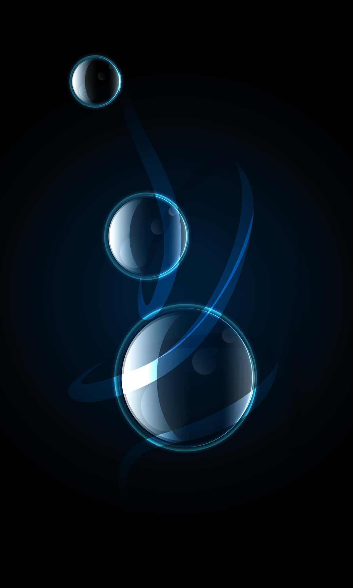 Abstract Blue Circleson Dark Background Wallpaper