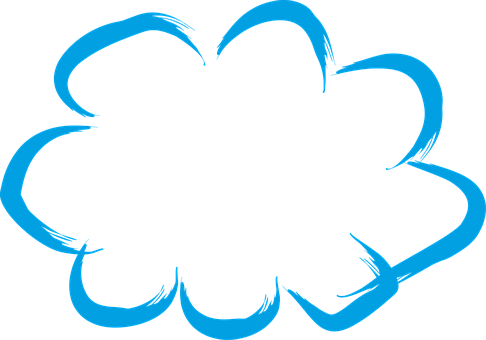 Abstract Blue Cloud Outline PNG
