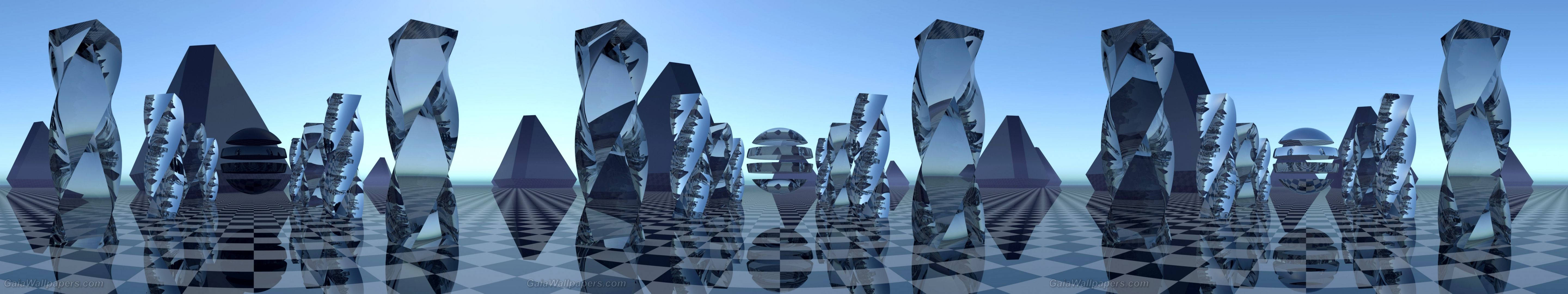 Abstract Blue Crystal Chess