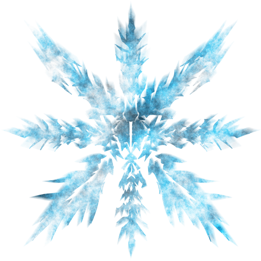 Abstract Blue Crystal Snowflake PNG