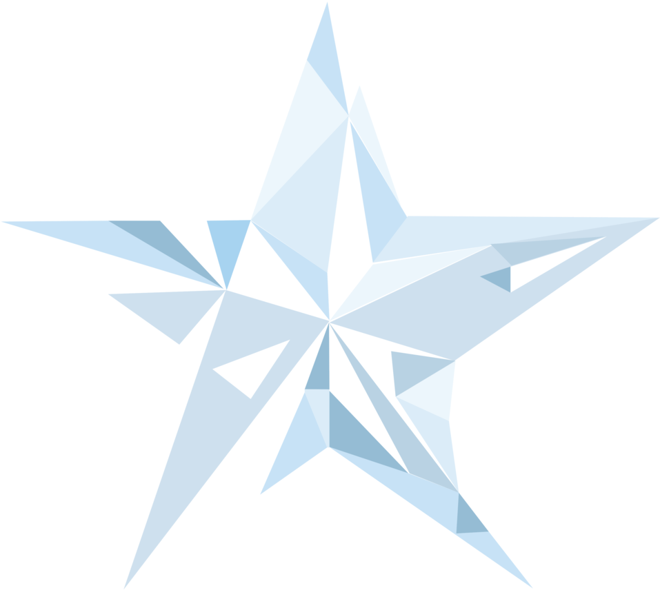 Abstract Blue Crystal Star Vector PNG