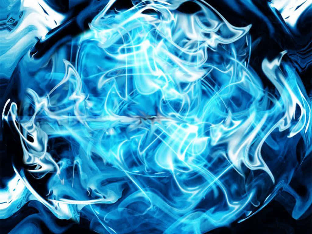 Abstract Blue Energy Flow Wallpaper