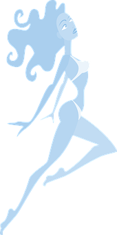 Abstract Blue Female Figure PNG