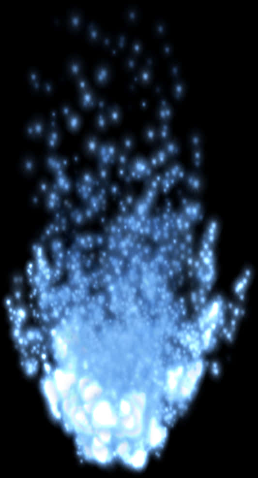 Abstract Blue Flame Particles PNG