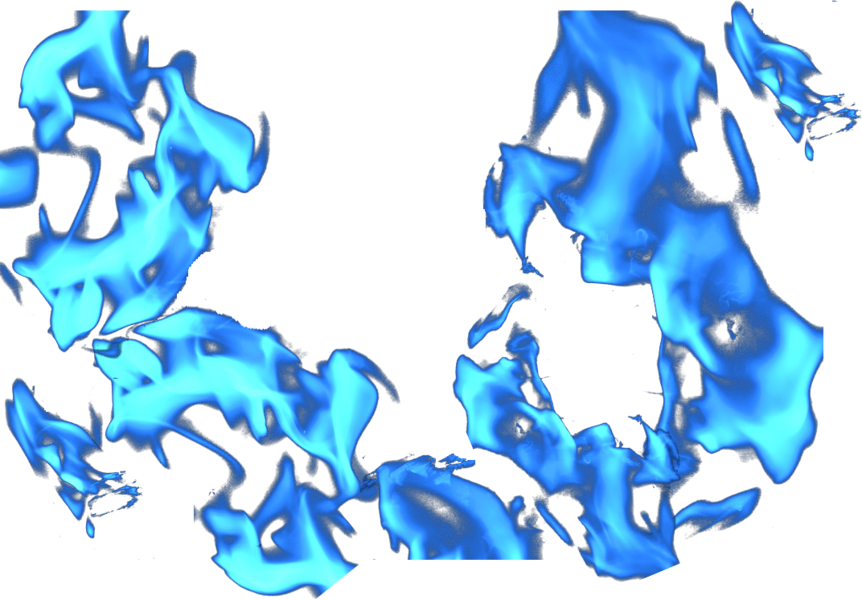 Abstract Blue Flame Texture PNG