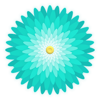 Abstract Blue Flower Illustration PNG